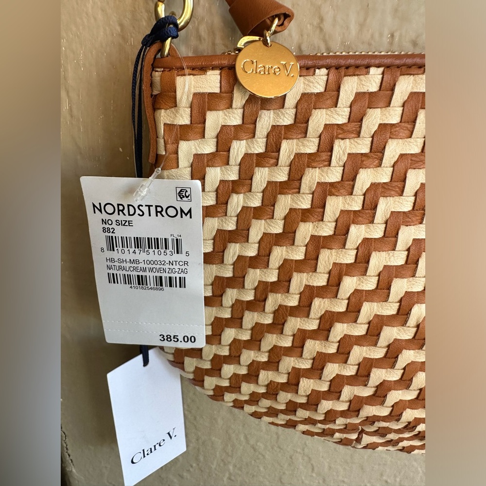 Petit Moyen Natural & Cream Woven Zig-Zag NWT $365 - Picture 8 of 12